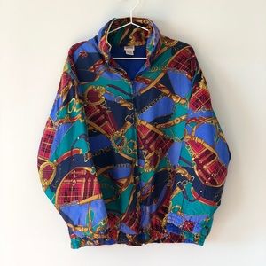 Vtg 90s 100% Silk Bomber Jacket
